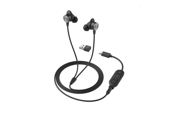 Logitech Zone Wired Earbuds with Noise Cancelling Mic (981-001095)