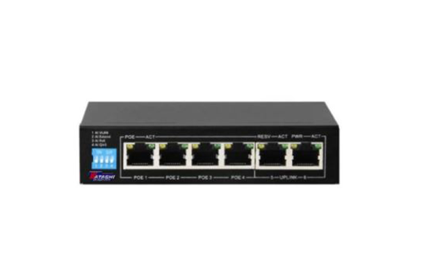 Watashi WSC088 4-Port AI PoE+ 2-Port Uplink Switch