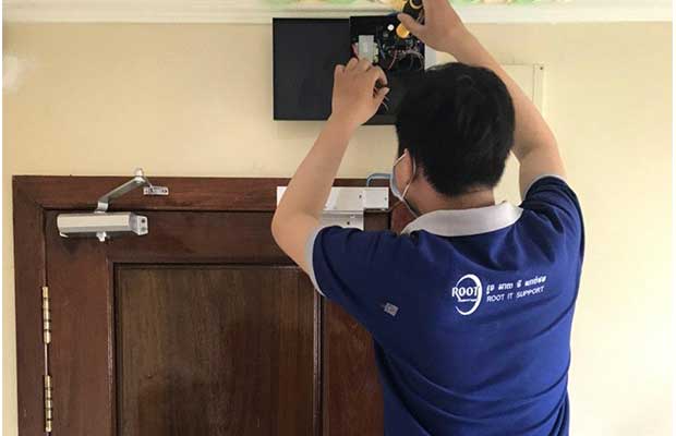 Install Door Access Control Fingerprint F18 Electric Magnetic Lock Security.