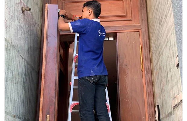 Project Install Door Access Control-Smart Lock Security Phnom Penh