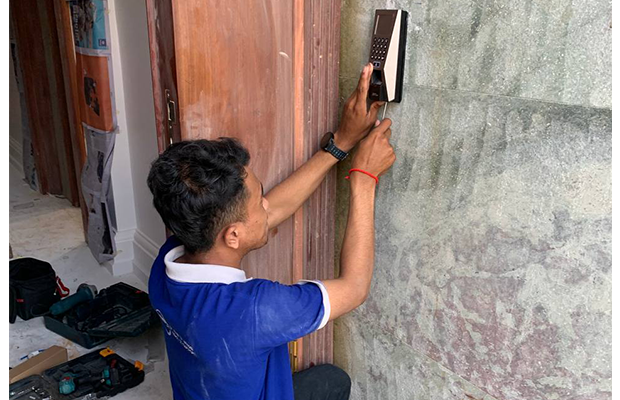 Project Install Door Access Control-Smart Lock Security Phnom Penh