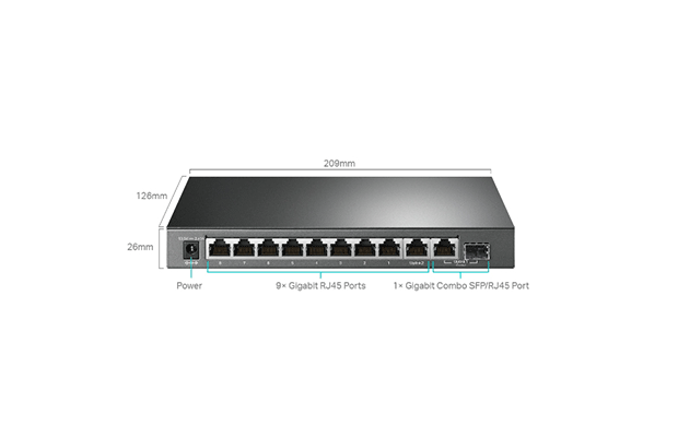 TP-Link TL-SG1210MPE 10-Port Gigabit Easy Smart Switch with 8-Port PoE+